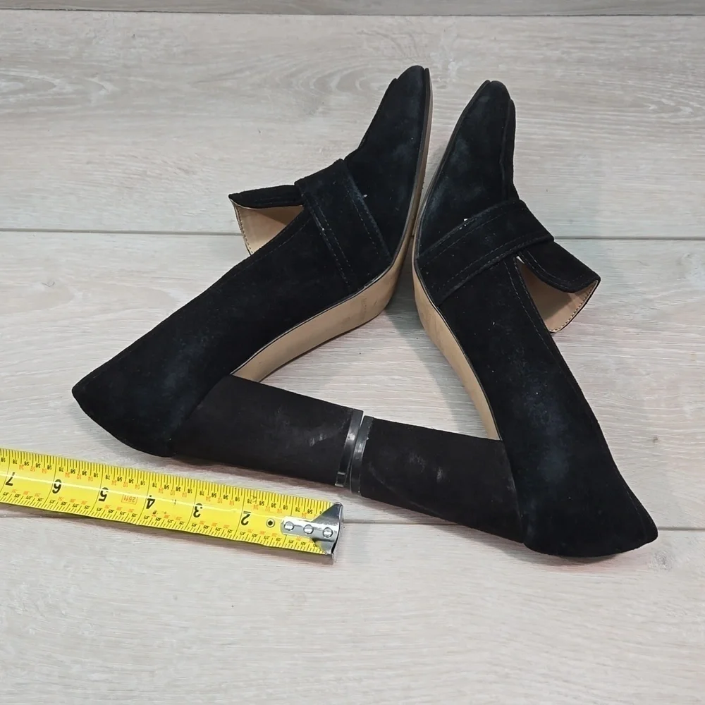 Marc Fisher Women Garlan Leather Square Toe Heels Sandals shoes sz 8.5M